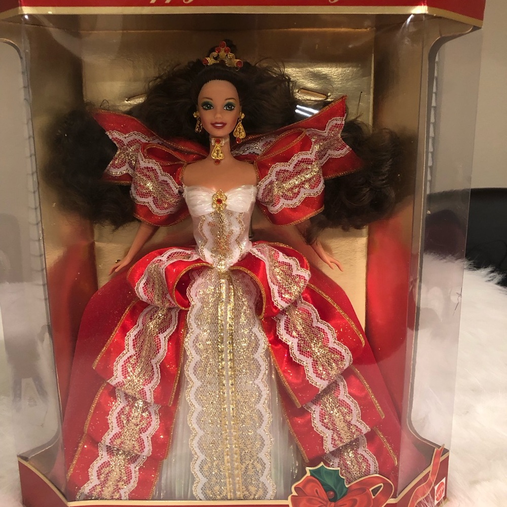Barbie Holiday Doll in Red and Gold Gown